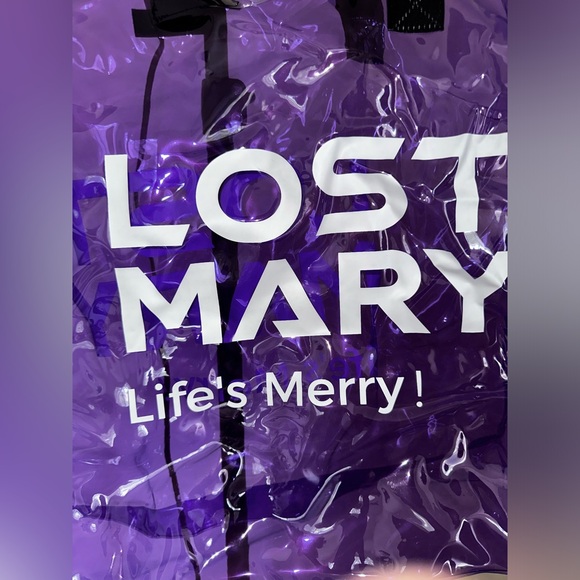 LOST MARY Purple See Through Shoulder Bag With Closable Strap New Without Tags. - Picture 3 of 5